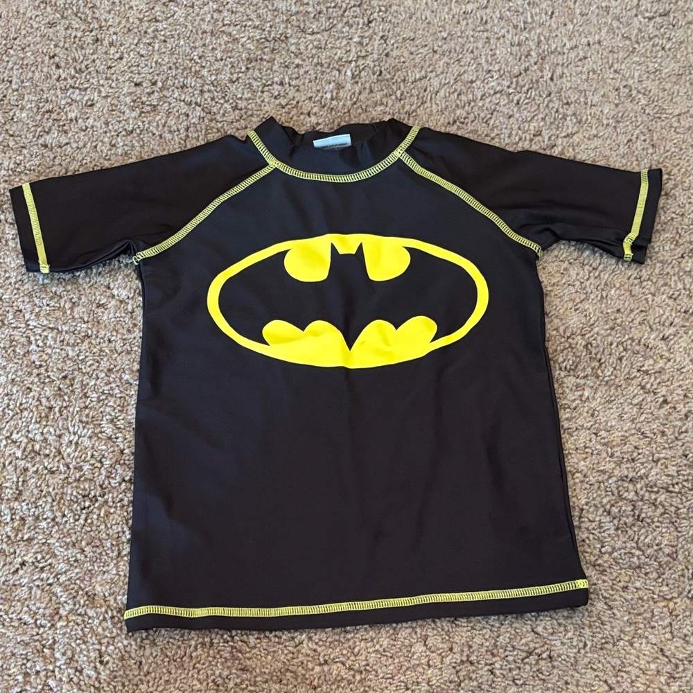 Batman Kids Rashguard - Black and Yellow